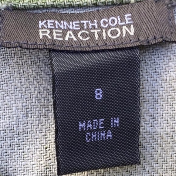 Kenneth Cole Reaction Green Cropped Linen Jacket - Picture 6 of 8
